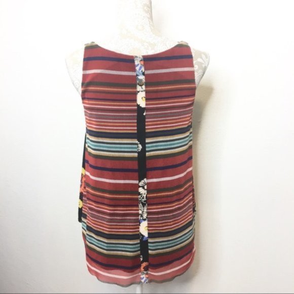Weston Anthropologie Tank Top Crochet Mixed Print - Picture 3 of 8